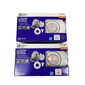 Commercial Electric 3 in Directional Recessed LED Kit 2pk 1002 804 988 Soft Wh